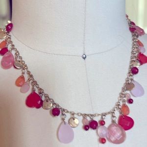 Lauren- Ralph Lauren Pink Teardrop Crystal multicolor Necklace